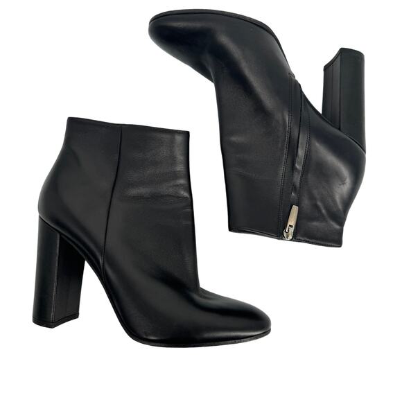Gianvito Rossi Ankle Boots Almond Toe Leather Ankle Boots Black Size 38.5 - Picture 7 of 12
